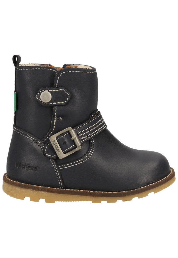 Kickers Stiefel Leder Dunkelblau Warmfutter