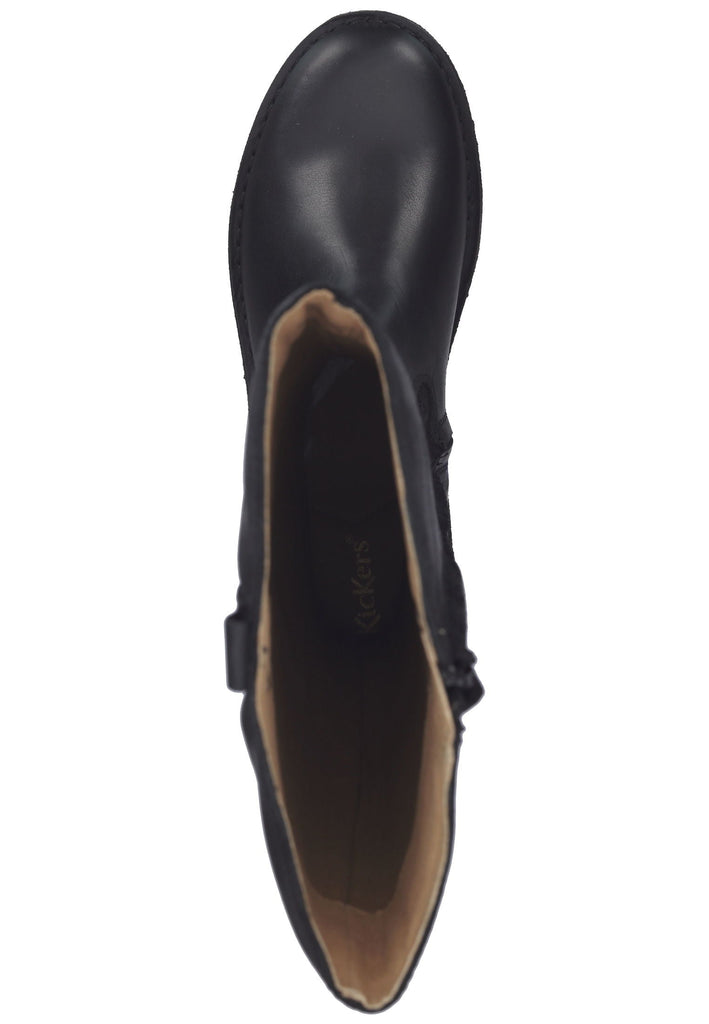 Kickers Stiefel Leder Schwarz Kombi