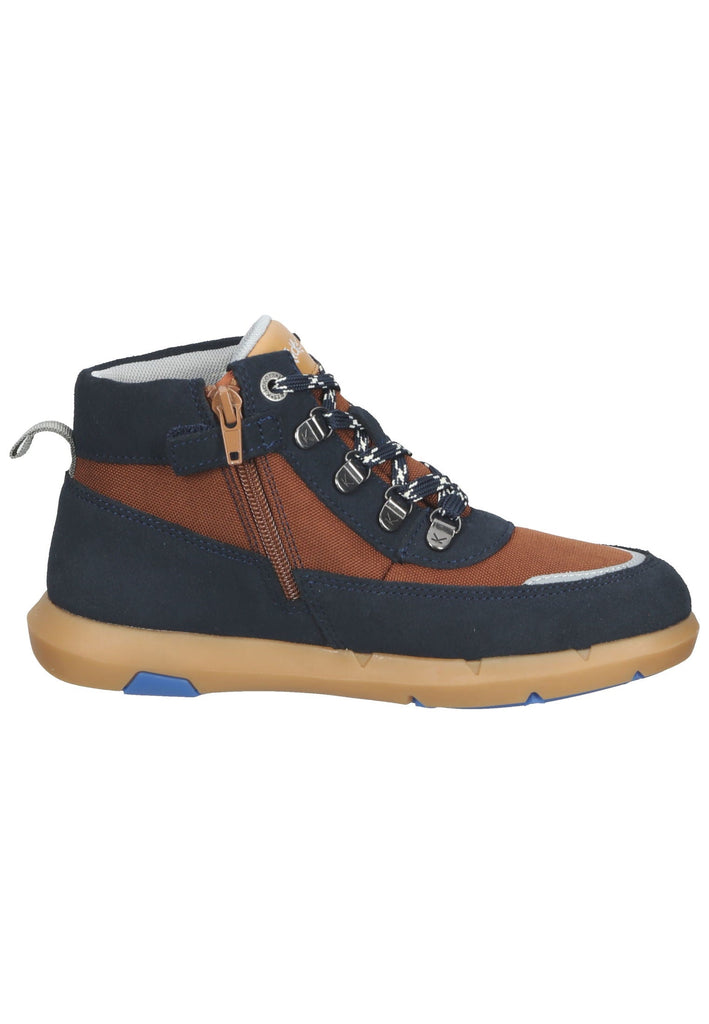 Kickers Stiefelette Leder/Textil Blau/Braun