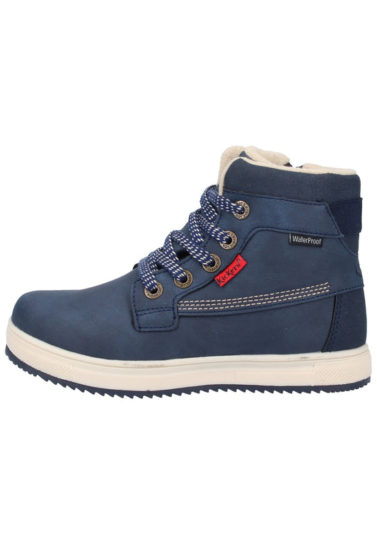 Kickers Stiefelette Lederimitat Blau Warmfutter