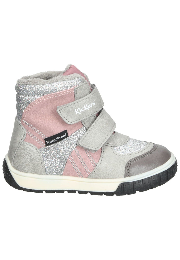 Kickers Stiefelette Lederimitat Grau/Rosa