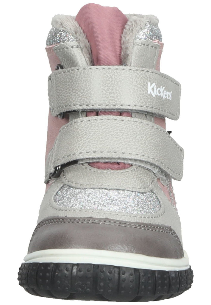 Kickers Stiefelette Lederimitat Grau/Rosa