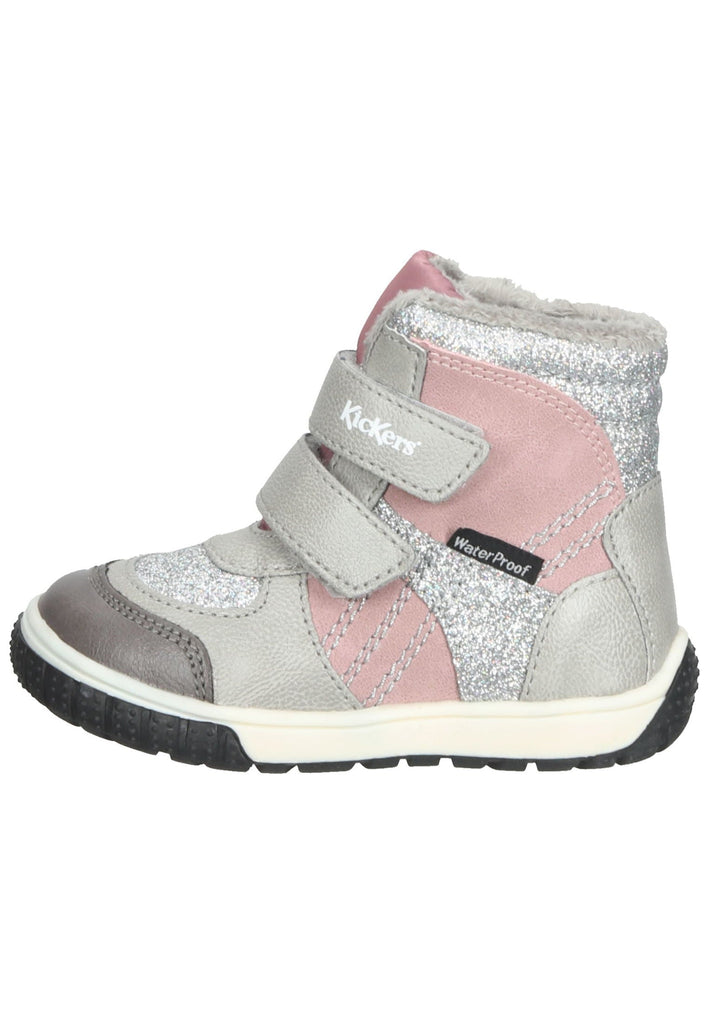 Kickers Stiefelette Lederimitat Grau/Rosa