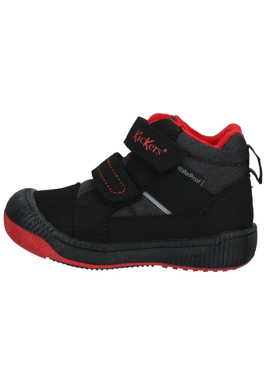 Kickers Stiefelette Lederimitat Schwarz/Rot