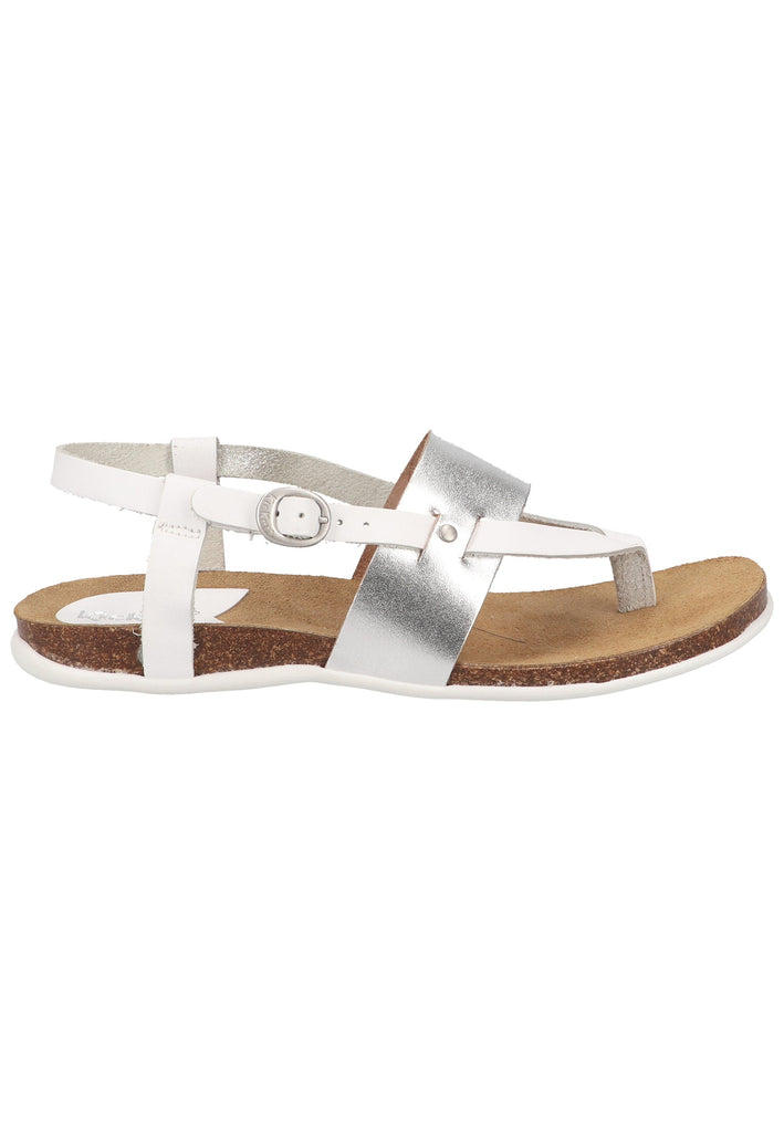 Kickers Zehensteg Leder Weiß/Silber