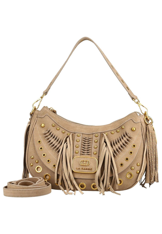LA CARRIE Taschen Veloursleder Taupe