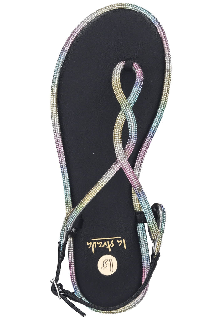 La Strada Sandalen Lederimitat Schwarz Kombi