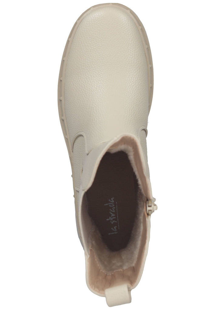 La Strada Stiefelette Lederimitat/Textil Beige Warmfutter