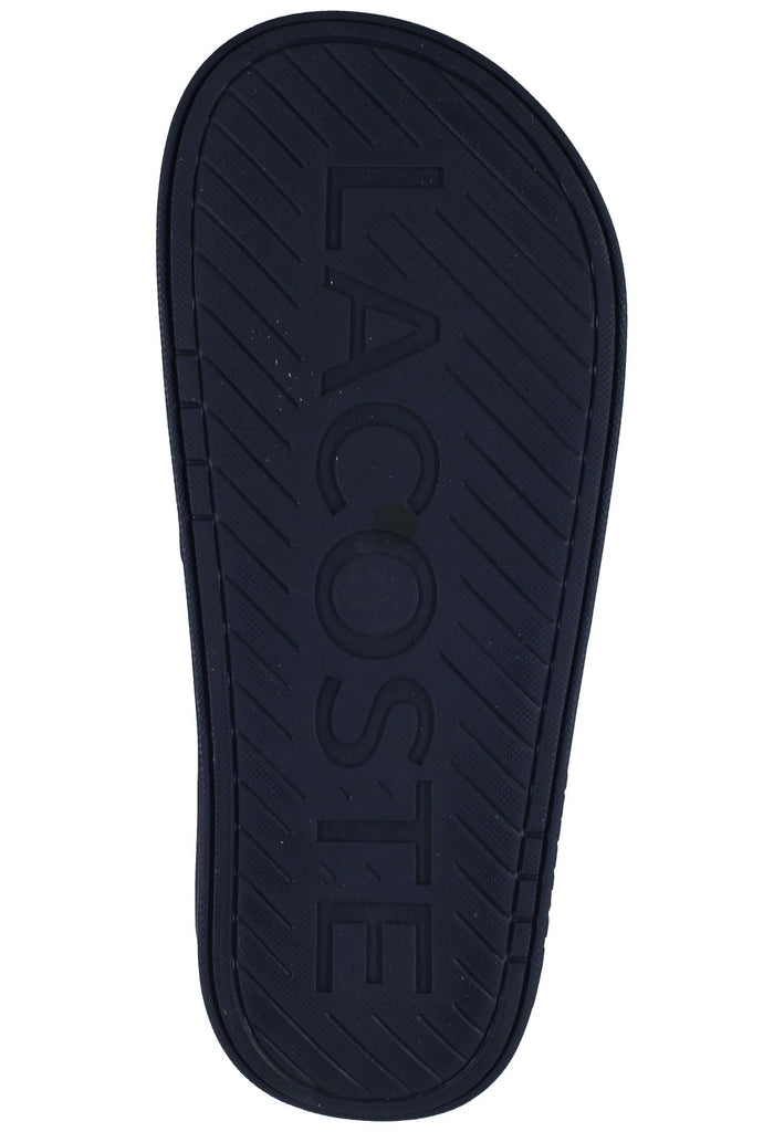 Lacoste Pantoletten Lederimitat Blau/Weiß