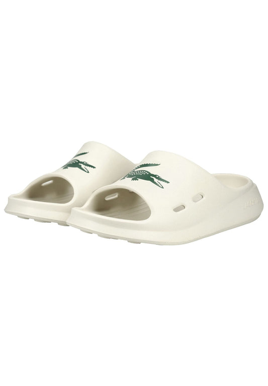 Lacoste Pantoletten Lederimitat Weiß