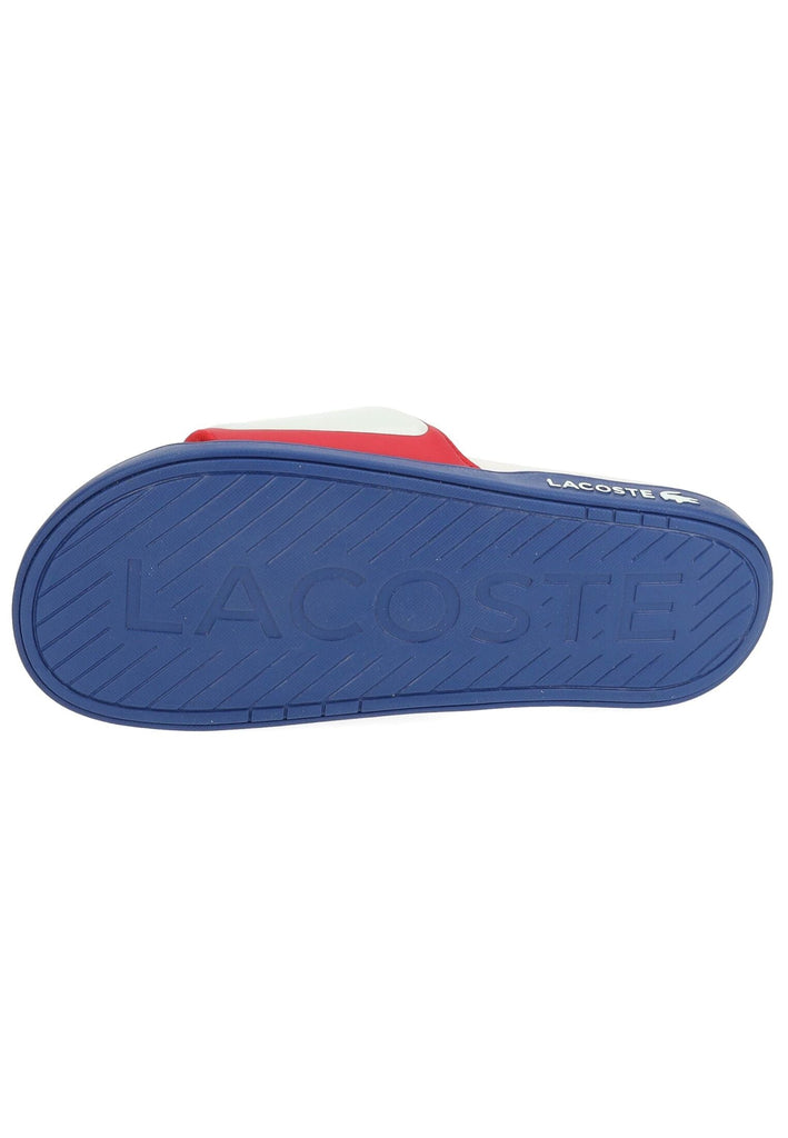 Lacoste Pantoletten Lederimitat Weiß/Blau