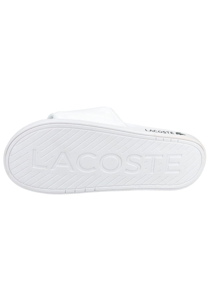 Lacoste Pantoletten Lederimitat Weiß/Grün