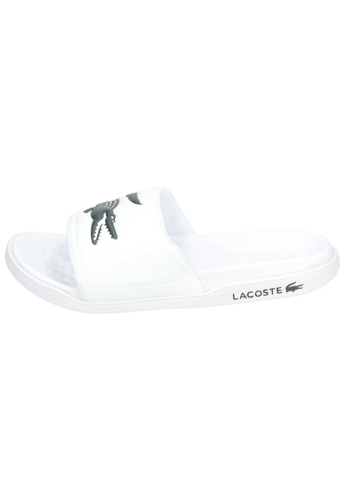 Lacoste Pantoletten Lederimitat Weiß/Grün