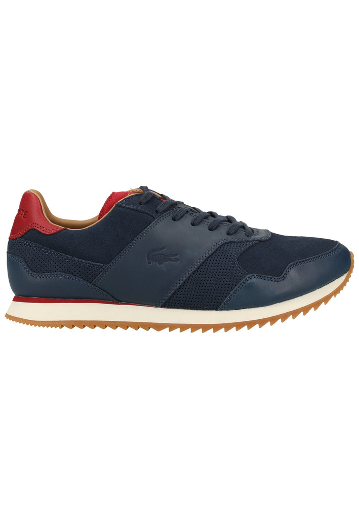 Lacoste Sneaker Leder Navy/Rot