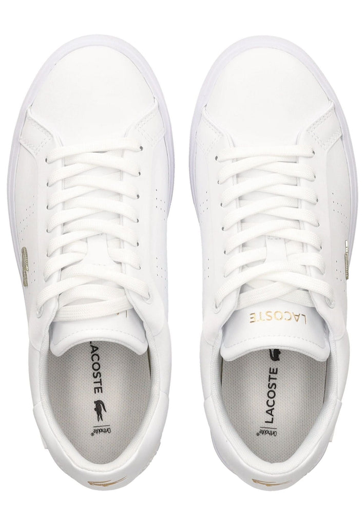 Lacoste Sneaker Leder/Synthetik Weiß/Gold