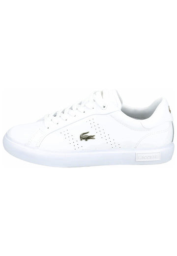 Lacoste Sneaker Leder/Synthetik Weiß/Gold