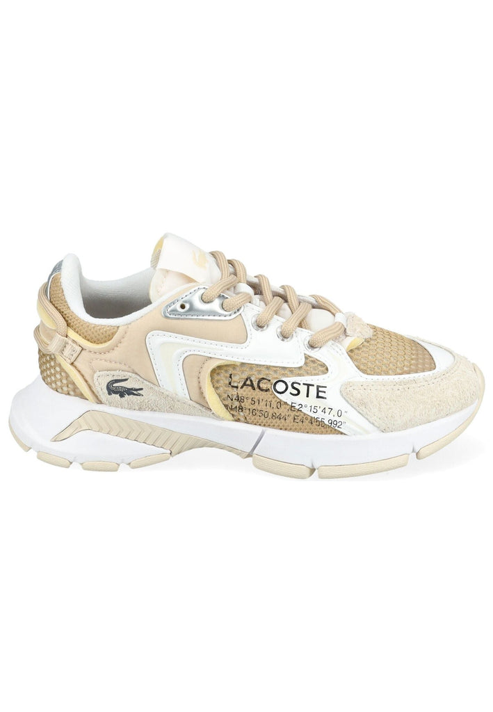 Lacoste Sneaker Leder/Textil Beige/Weiß