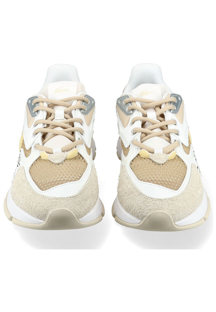 Lacoste Sneaker Leder/Textil Beige/Weiß