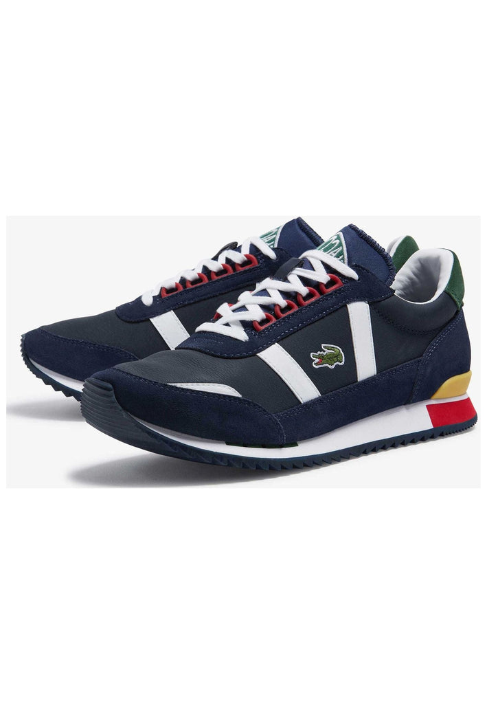 Lacoste Sneaker Leder/Textil Blau/Weiß