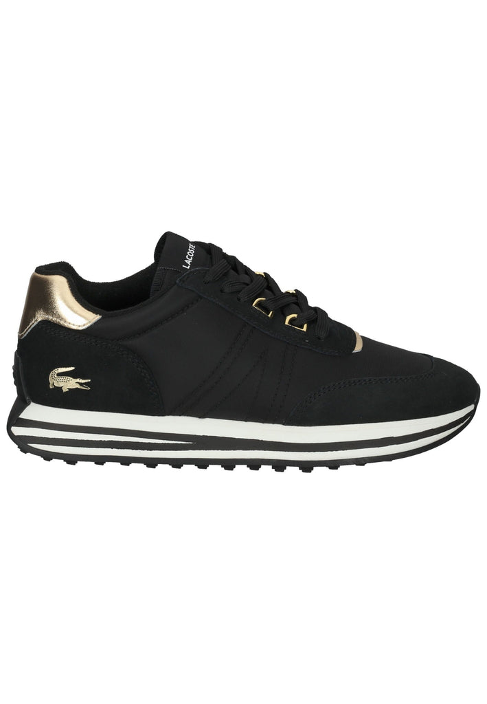 Lacoste Sneaker Leder/Textil Schwarz/Gold