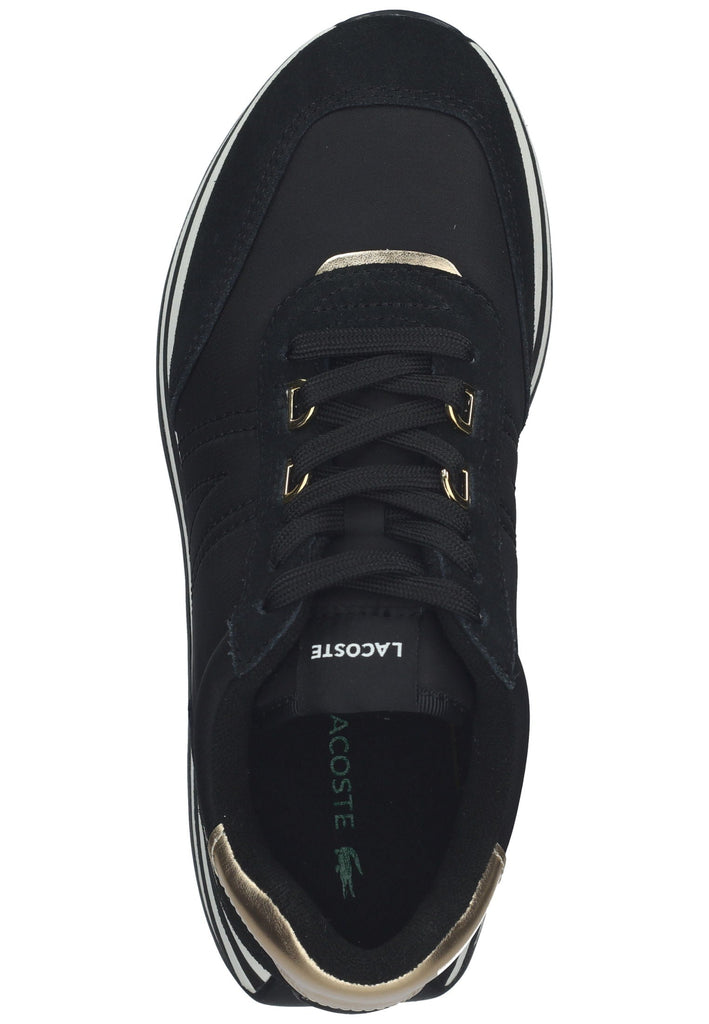 Lacoste Sneaker Leder/Textil Schwarz/Gold