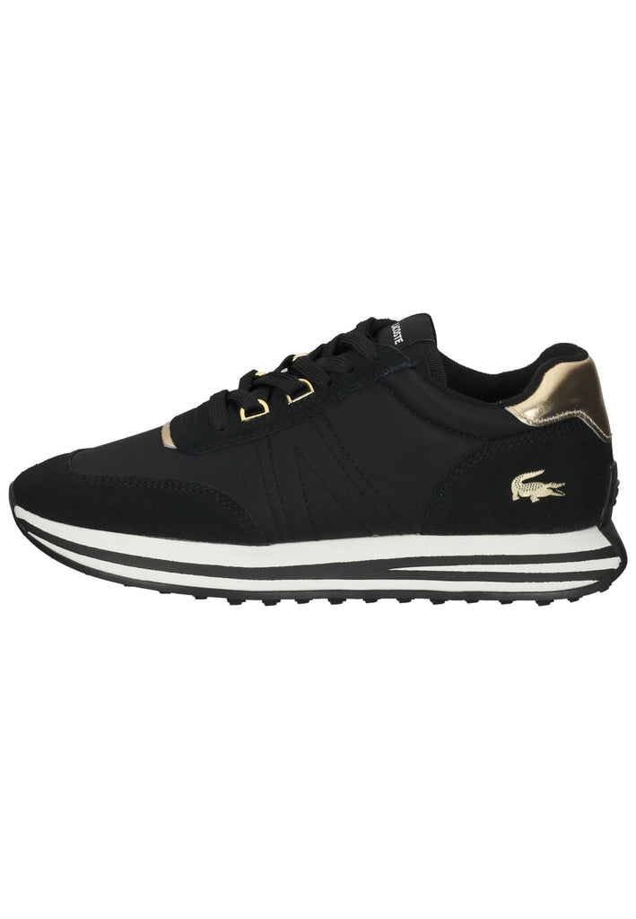 Lacoste Sneaker Leder/Textil Schwarz/Gold