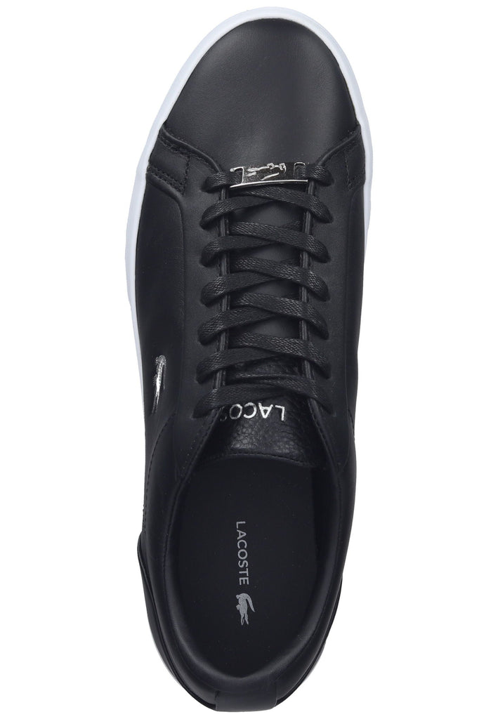Lacoste Sneaker Leder/Textil Schwarz/Silber