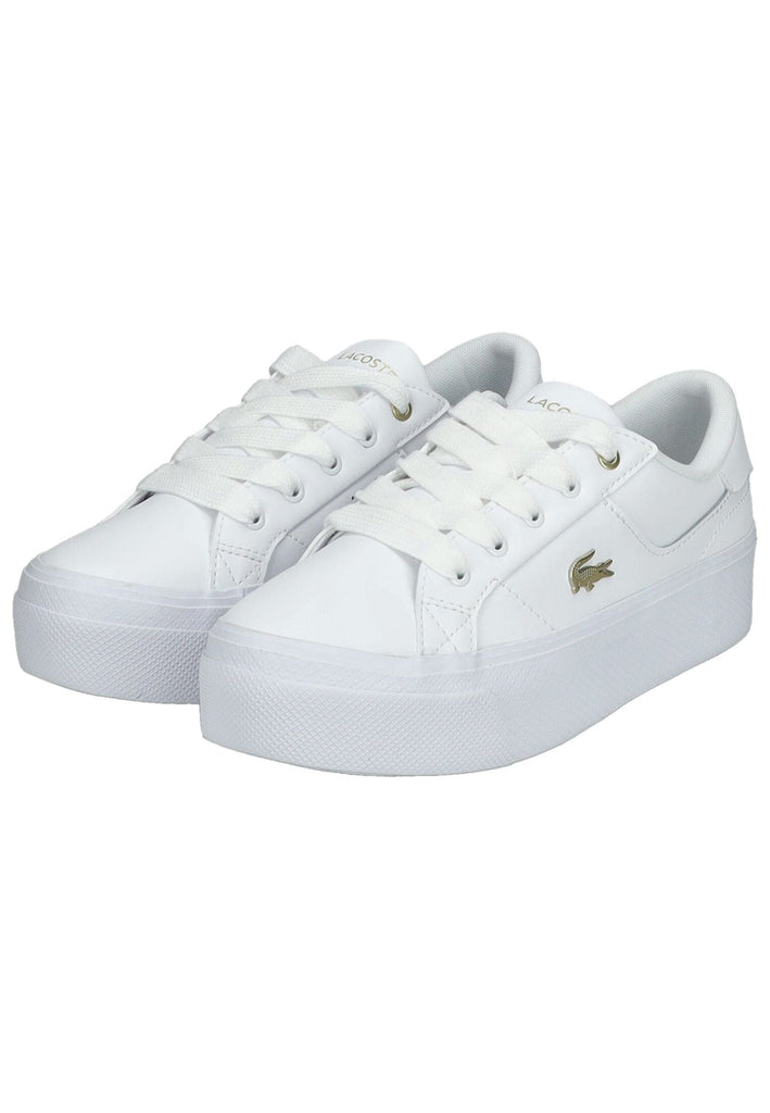 Lacoste Sneaker Leder/Textil Weiß/Gold