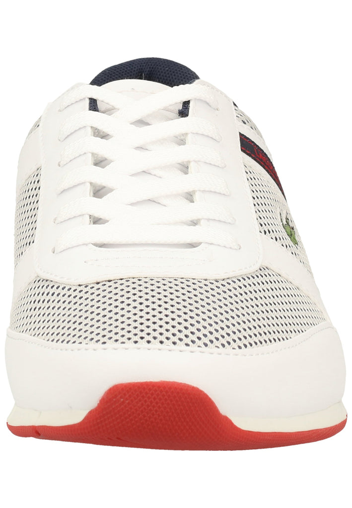 Lacoste Sneaker Lederimitat/Textil Weiß/Blau