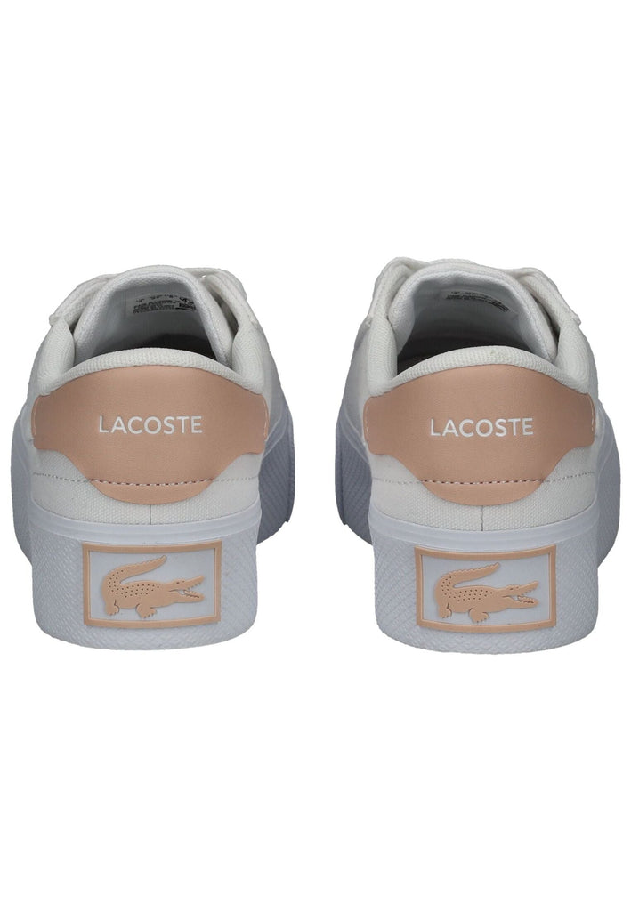 Lacoste Sneaker Lederimitat/Textil Weiß/Pink