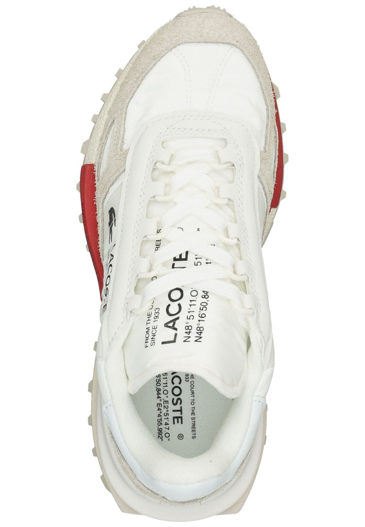 Lacoste Sneaker Lederimitat/Textil Weiß/Rot