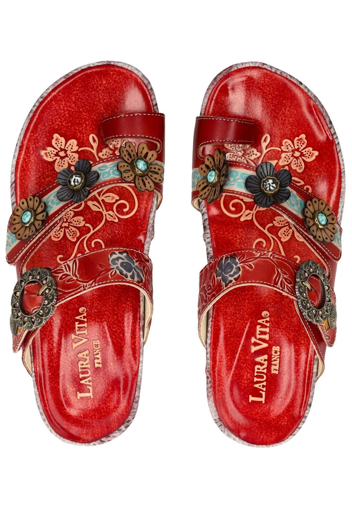 Laura Vita Pantoletten Leder Rot