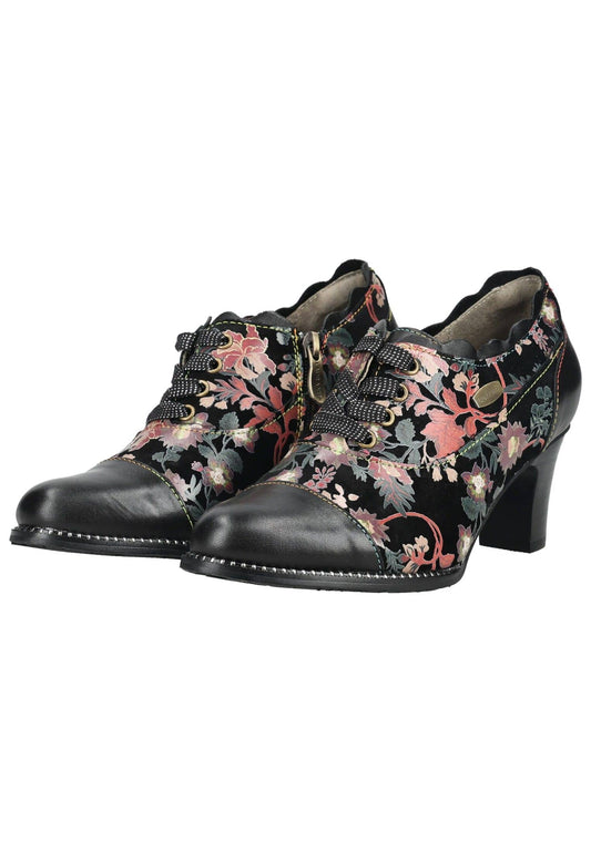 Laura Vita Pumps Leder/Textil Schwarz Kombi