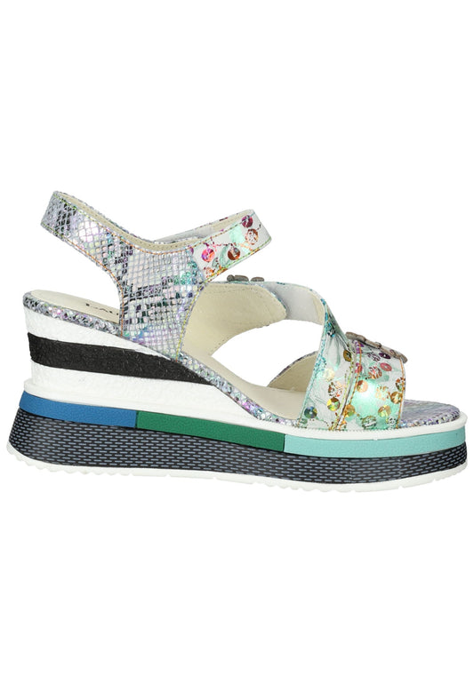 Laura Vita Sandalen Leder/Textil Mehrfarbig