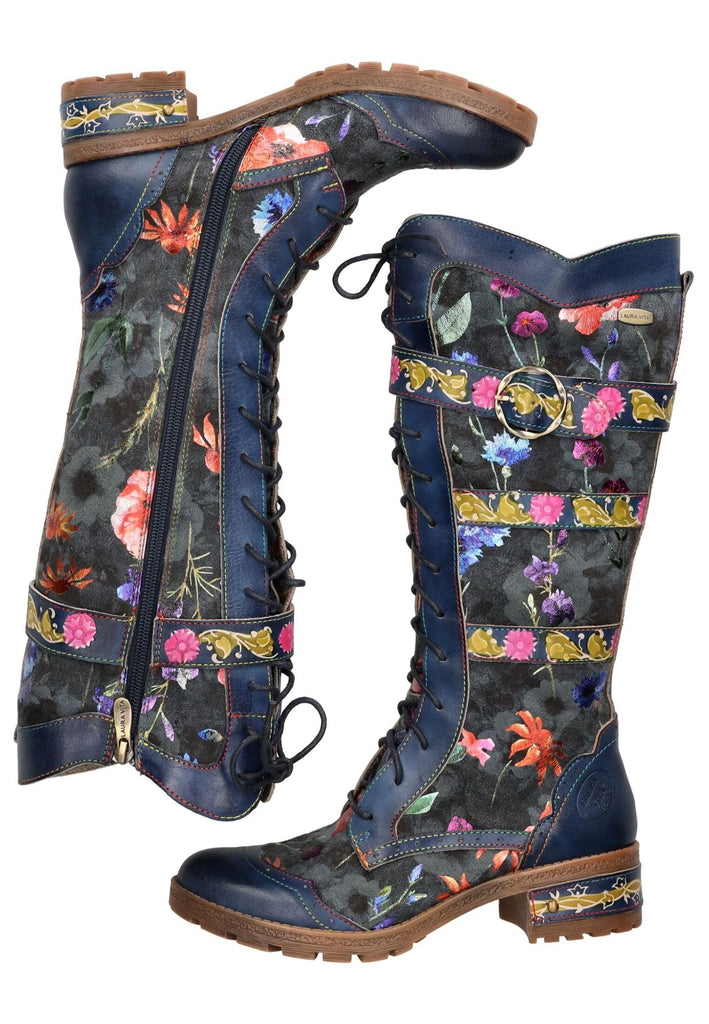 Laura Vita Stiefel Leder/Textil Blau