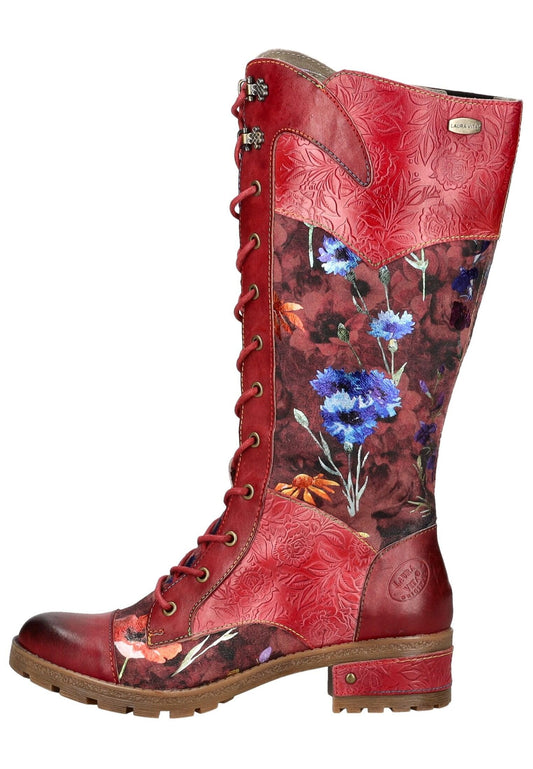 Laura Vita Stiefel Leder/Textil Rot