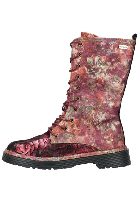 Laura Vita Stiefel Leder/Textil Rubinrot
