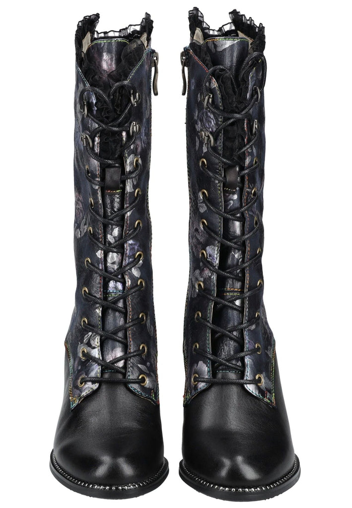 Laura Vita Stiefel Leder/Textil Schwarz