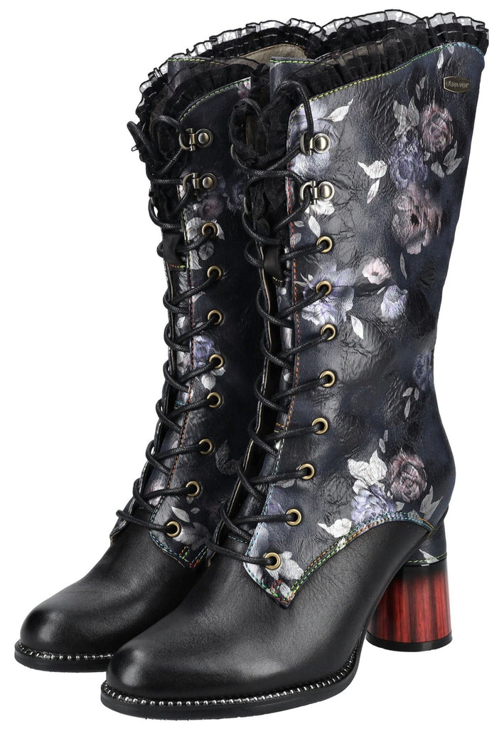 Laura Vita Stiefel Leder/Textil Schwarz