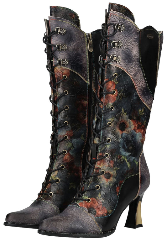 Laura Vita Stiefel Leder/Textil Schwarz