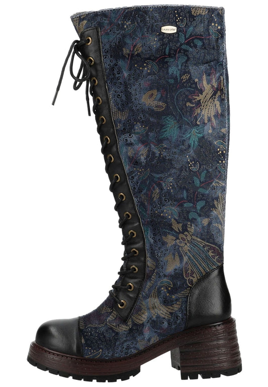 Laura Vita Stiefel Leder/Textil Schwarz
