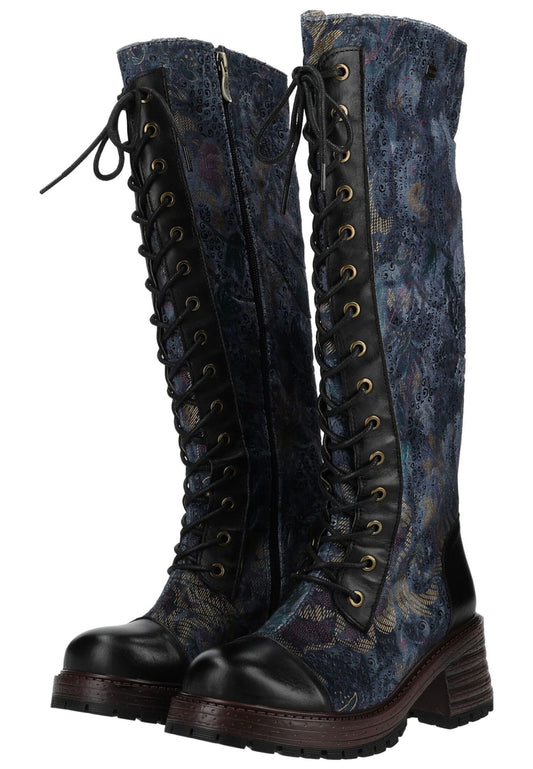Laura Vita Stiefel Leder/Textil Schwarz