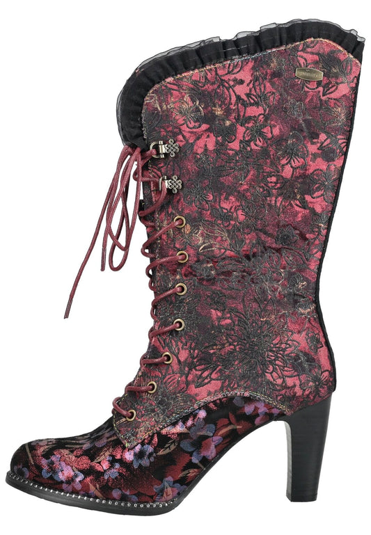 Laura Vita Stiefel Leder/Textil Schwarz/Pink