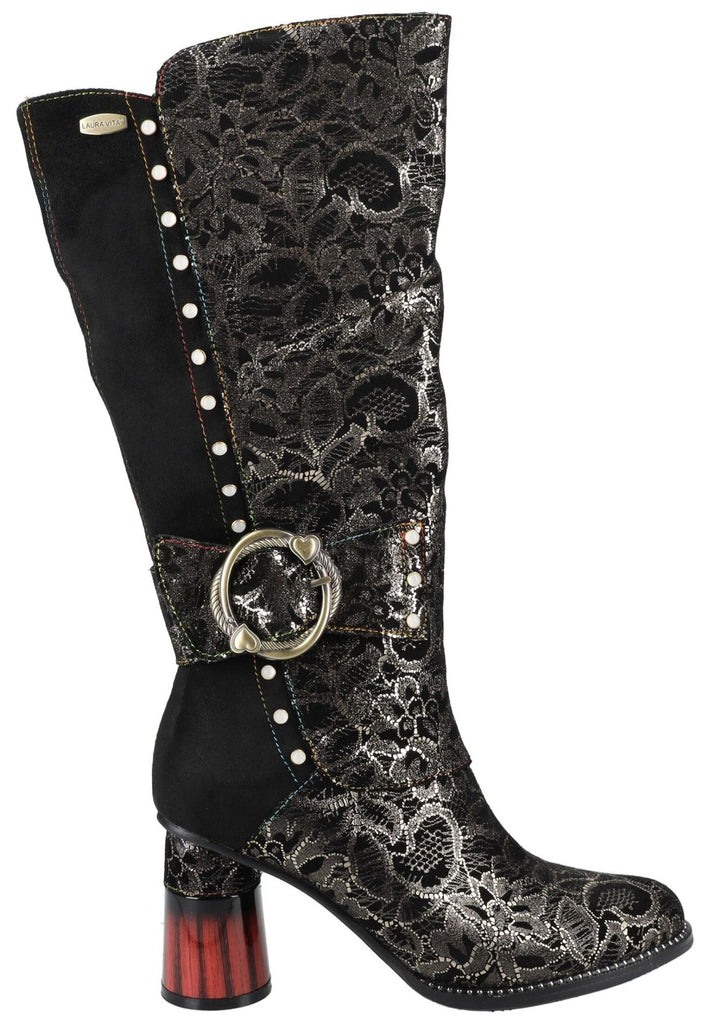 Laura Vita Stiefel Leder/Textil Silber