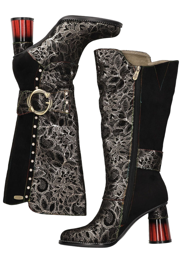 Laura Vita Stiefel Leder/Textil Silber