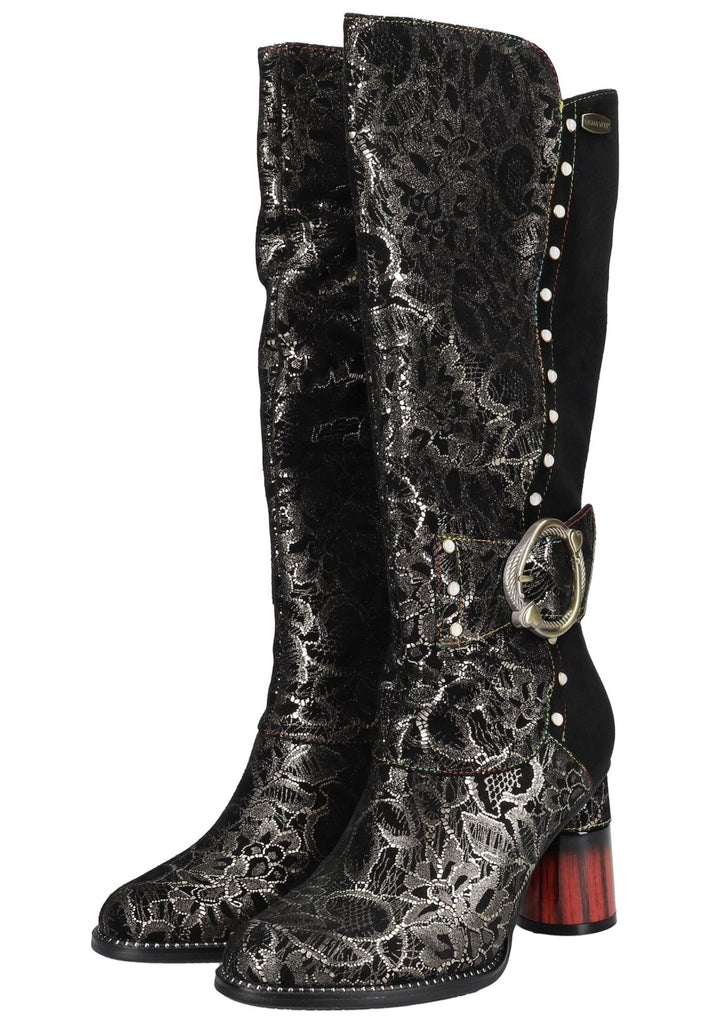 Laura Vita Stiefel Leder/Textil Silber