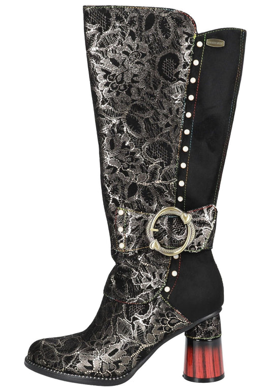 Laura Vita Stiefel Leder/Textil Silber