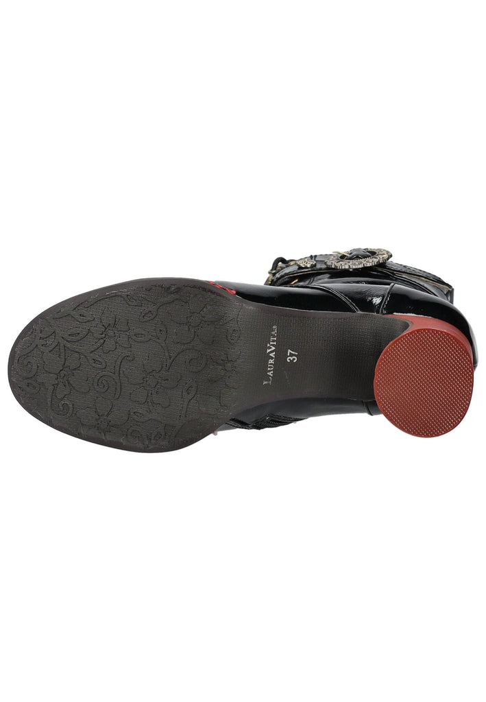 Laura Vita Stiefelette Leder Schwarz Lack