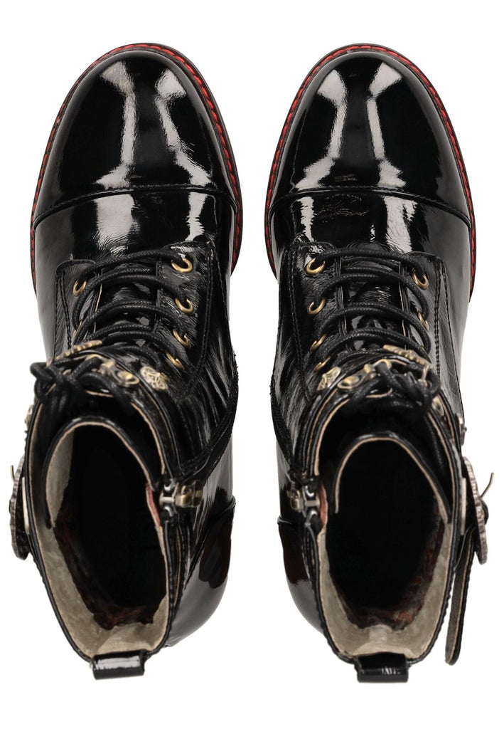 Laura Vita Stiefelette Leder Schwarz Lack