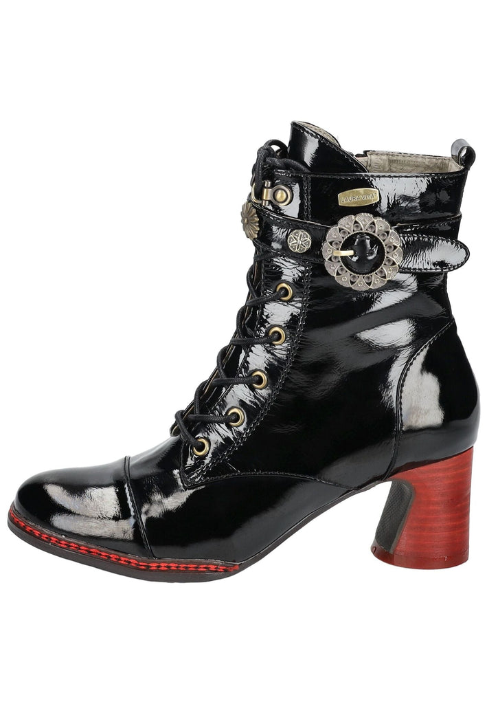 Laura Vita Stiefelette Leder Schwarz Lack